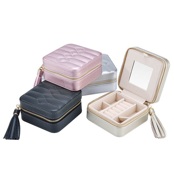 Leather Jewelry Box For Travel - Purple Trendz