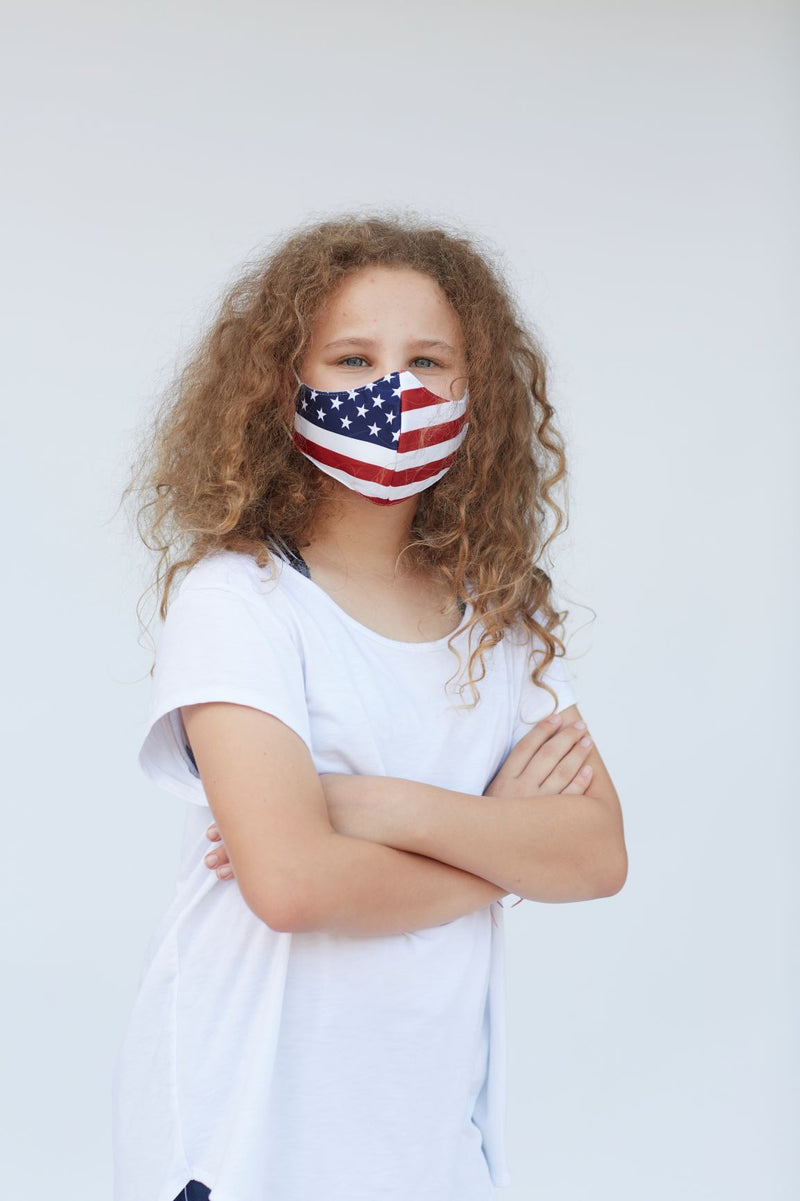 Youth American Flag Face Mask - Purple Trendz