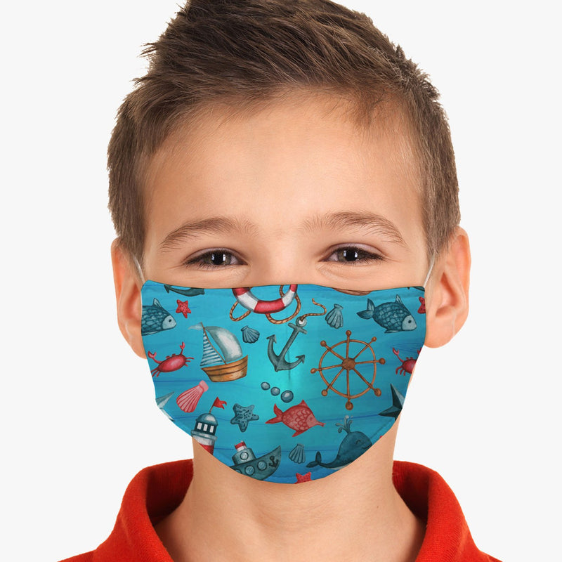 Youth Boats and Anchors Face Cover - Purple Trendz