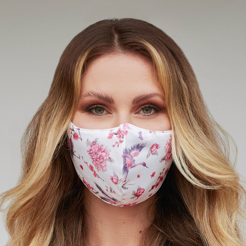 Pink Birds Face Mask - Purple Trendz