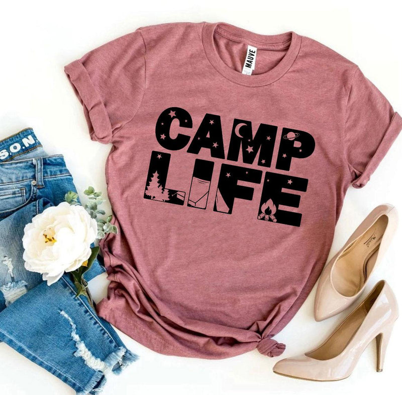 Camp Life T-shirt - Purple Trendz