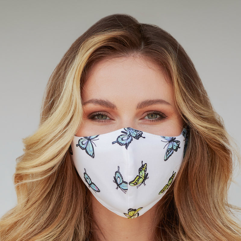 White Butterfly Face Mask - Purple Trendz