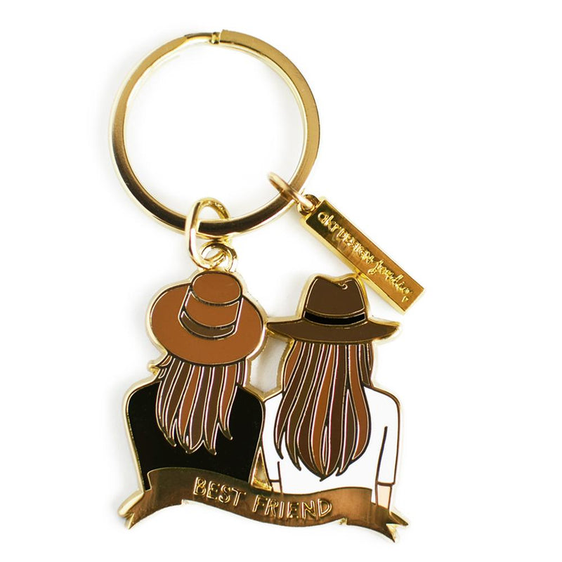 Best Friend Keychain - Brown & Brown - Purple Trendz